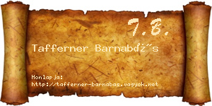 Tafferner Barnabás névjegykártya
